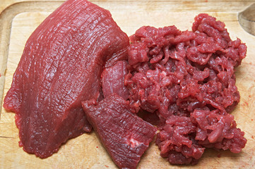 raw meat closeup