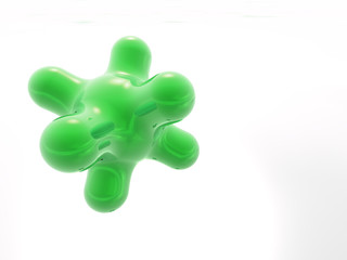 green stylized molecule