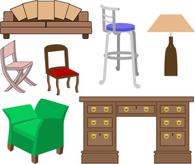 a selection of furniture