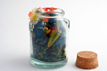 bottle of scent with cork