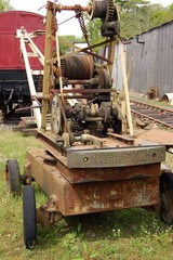 old rusty railway crane