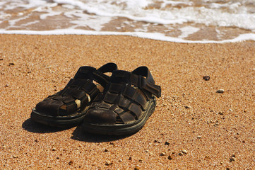 sandals on the sand