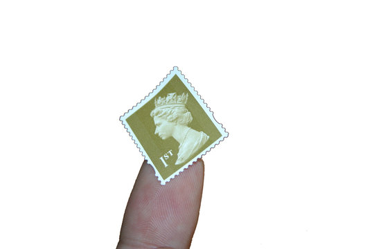 isolated stamp and finger