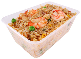 fried rice with clipping path