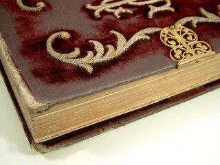 embroidery on old book