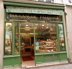 bäckerei in paris - obrazy, fototapety, plakaty