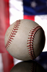 baseball and american flag