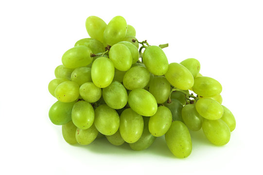 green grapes on white