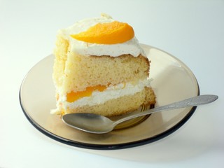 cake with cream and fruit