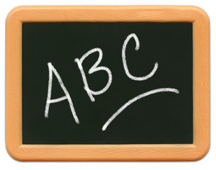 child's mini chalkboard - abc