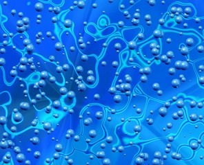 blue water background with bubbles