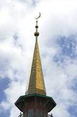 mosque with crescent on the top