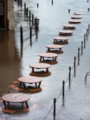 Photo sur Plexiglas Orage flooded tables