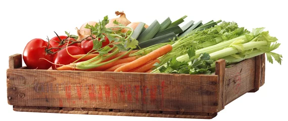 Cercles muraux Légumes frais caisse de légumes sains