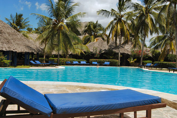 swimming pool of a luxurious resort in zanzibar