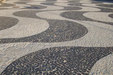 Crédence de cuisine en verre imprimé Copacabana, Rio de Janeiro, Brésil copacabana sidewalk