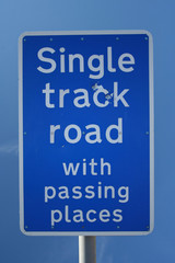single track road sign