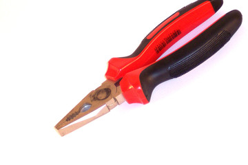 red & white pliers