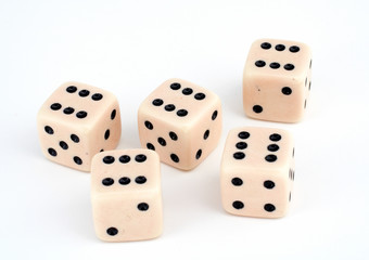 group five dices isolated