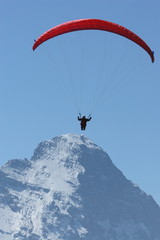 paraglider in front of eiger