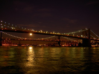 Fototapeta na wymiar brooklyn bridge moon light