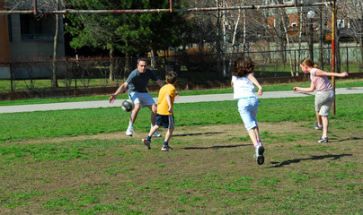 family soccer game