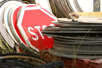 panneau de signalisation en vrac