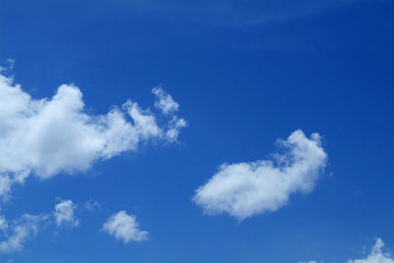 Naklejka na ściany i meble fluffy clouds on a blue sky