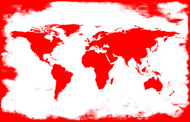 white-red grunge map