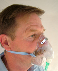 man in oxygen mask