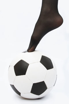 Woman Foot And Soccer Ball