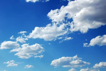 Gordijnen blauwe lucht wolken © Bruce Jones