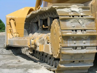 closeup of bulldozer