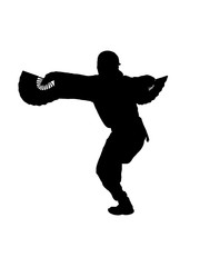 japanese dancer silhouette with clipping path