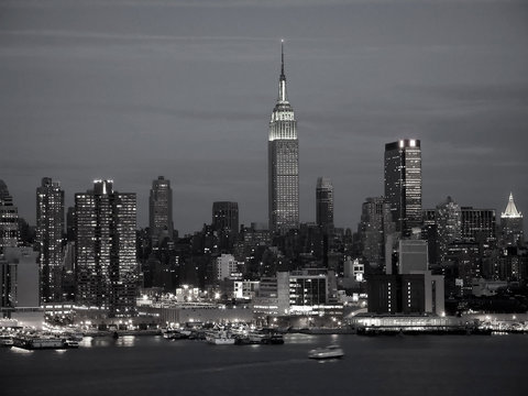 Fototapeta new york skyline bw