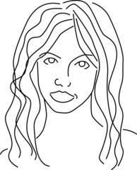 line drawing girl