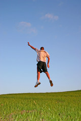 Fototapeta na wymiar radość skok wellness zwycięstwo