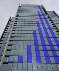 blue skyscraper bar chart graph