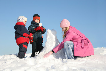 couple holding hands on snow