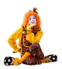 resting circus clown