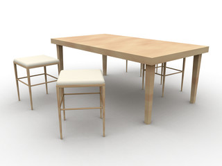 hocker und tisch