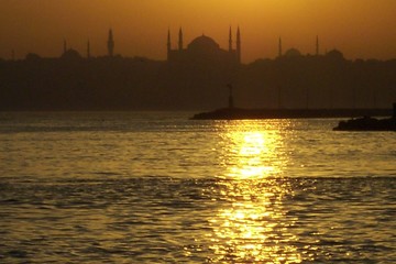 mosque in sunset