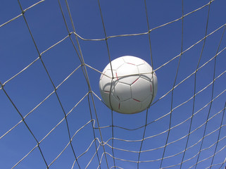 soccer net with ball