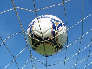 soccer net with ball