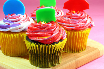 colorful cupcakes