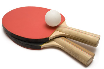 ping pong paddles w/ ball