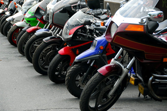 Row Of Motocycles