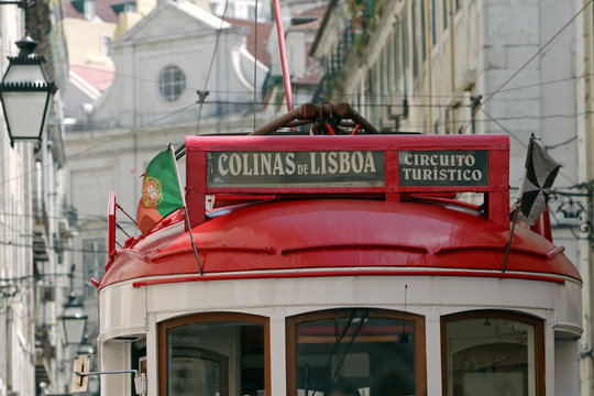 touristic streetcar in lisbon