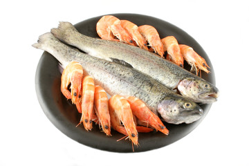 trout and shrimp
