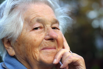 elderly woman smiling
